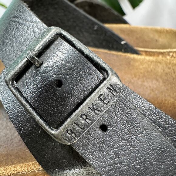 Birkenstock Gizeh Black Patent Birko Flor Thong Sandals Size 37 US 6 Regular Fit - Picture 5 of 10